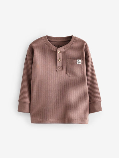 Navy/Camel Plain Relaxed Fit Pyjamas 3 Pack (9mths-12yrs)