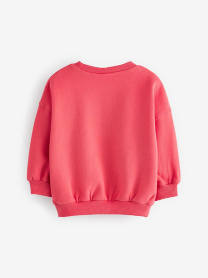 Coral Red Crew Neck Sweatshirt (3mths-7yrs) image 7