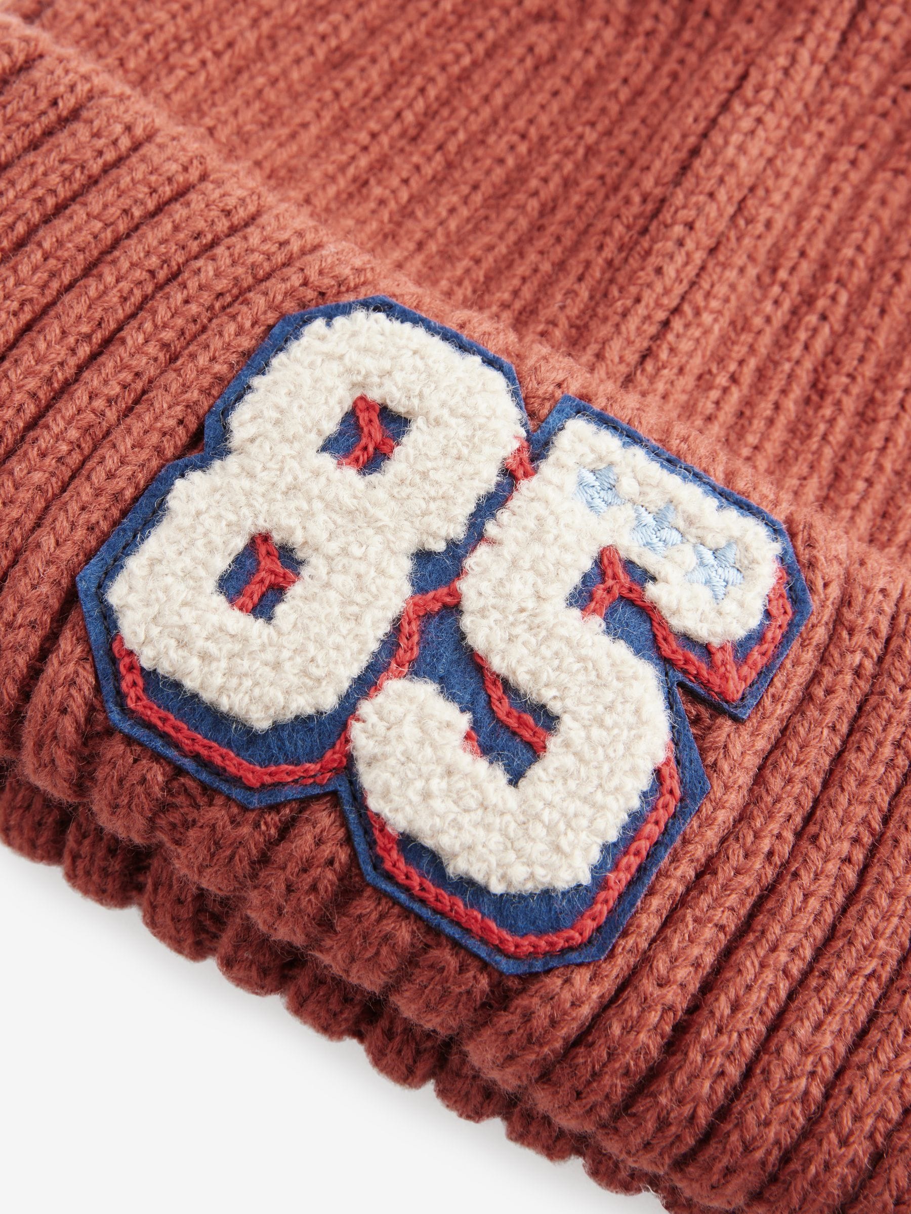 Rust Brown Varsity Beanie Hat (1-16yrs) image 3