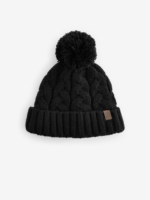 Dsiney Kidz - Black Cable Knit Pom Hat (1-16yrs) image 1