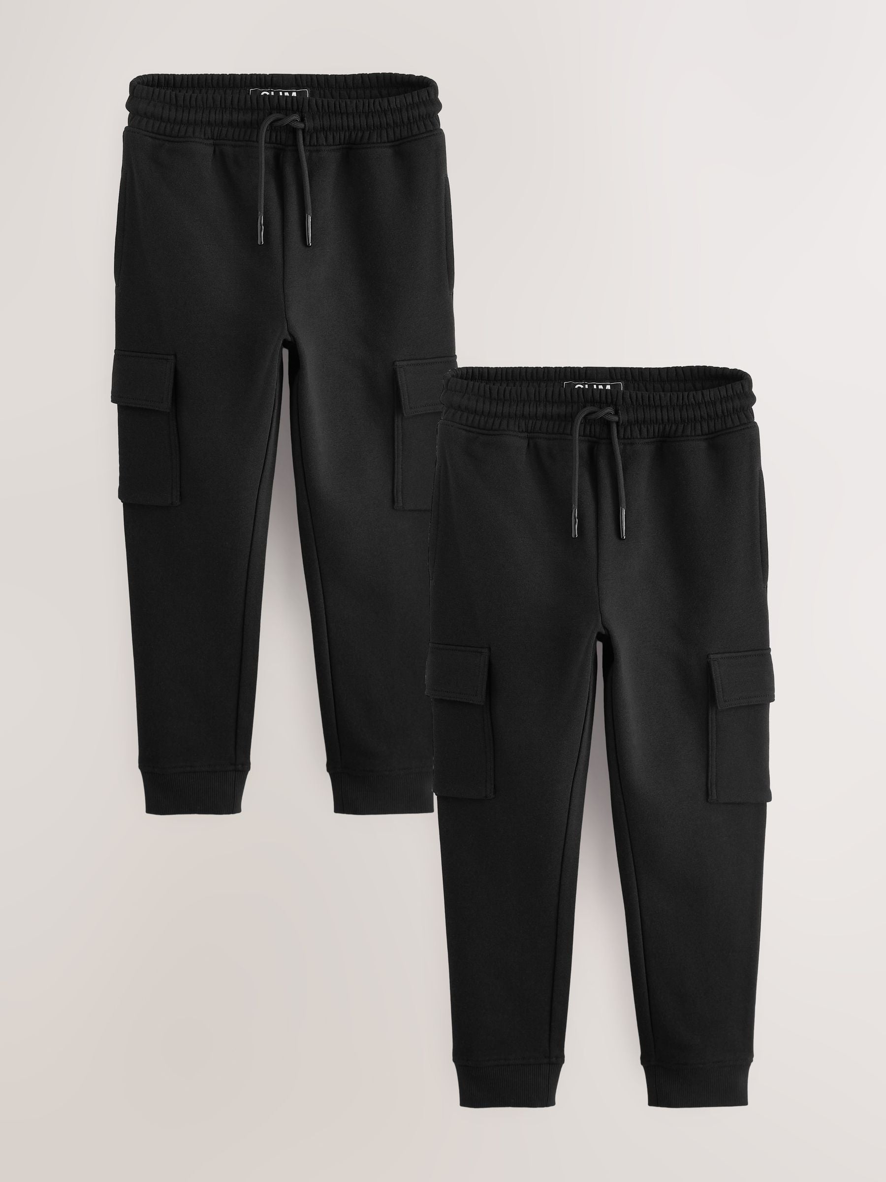 Dsiney Kidz - Black Slim Fit Cargo Joggers 2 Pack (3-16yrs) image 1