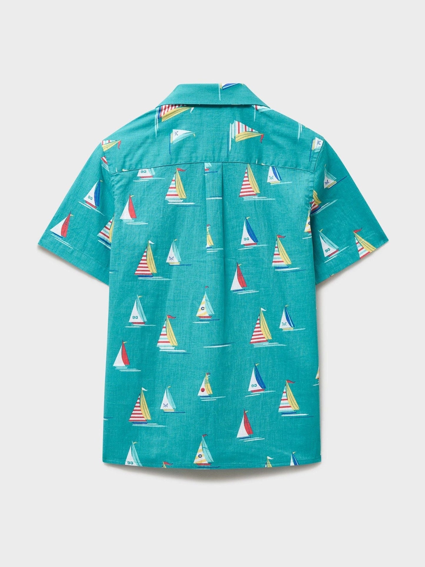 Dsiney Kidz - Crew Clothing Blue Sailing Boat Print Linen-Blend Resort Shirt image 2