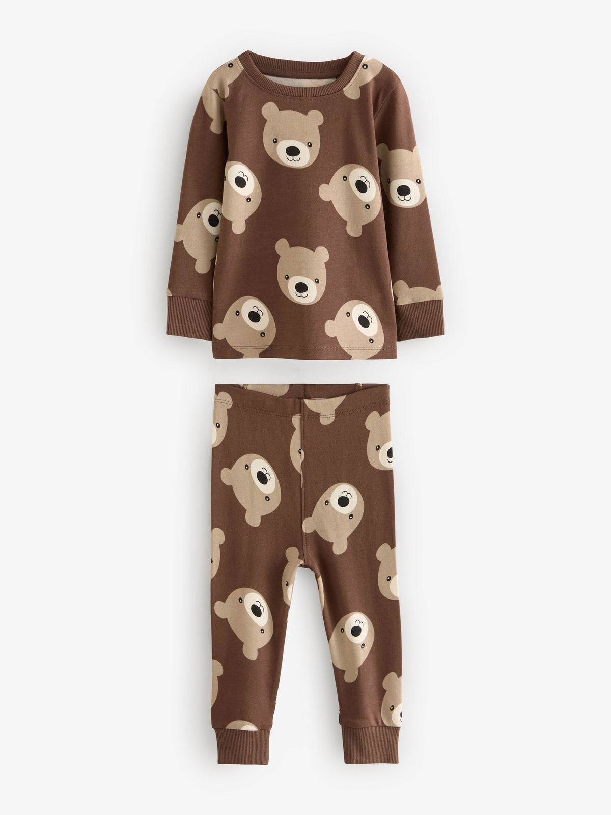 Brown/Cream Snuggle Pyjamas 3 Pack (9mths-6yrs) - image 6
