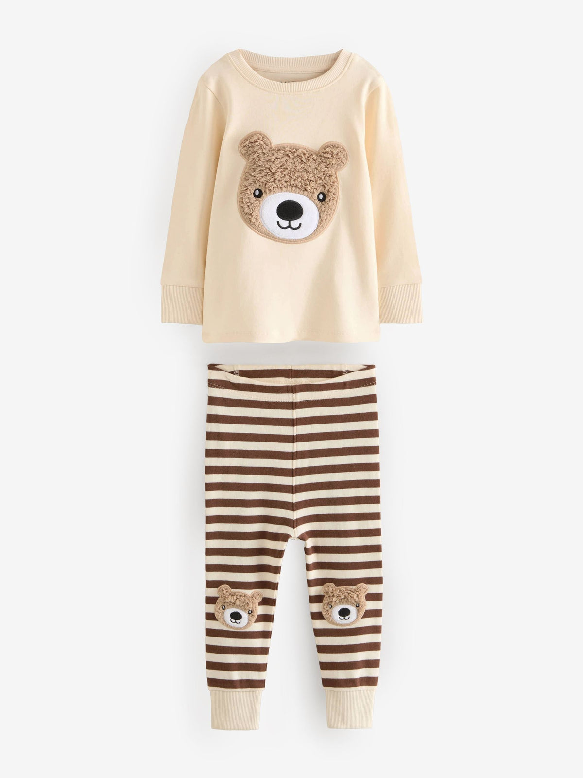 Brown/Cream Snuggle Pyjamas 3 Pack (9mths-6yrs) - image 7