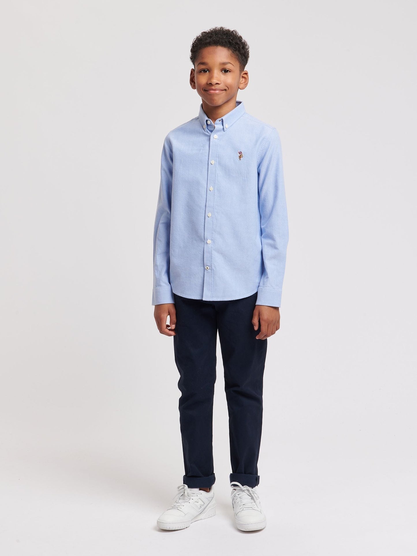 Dsiney Kidz - U.S. Polo Assn. Blue Boys Peached 100% Cotton Oxford Shirt image 2
