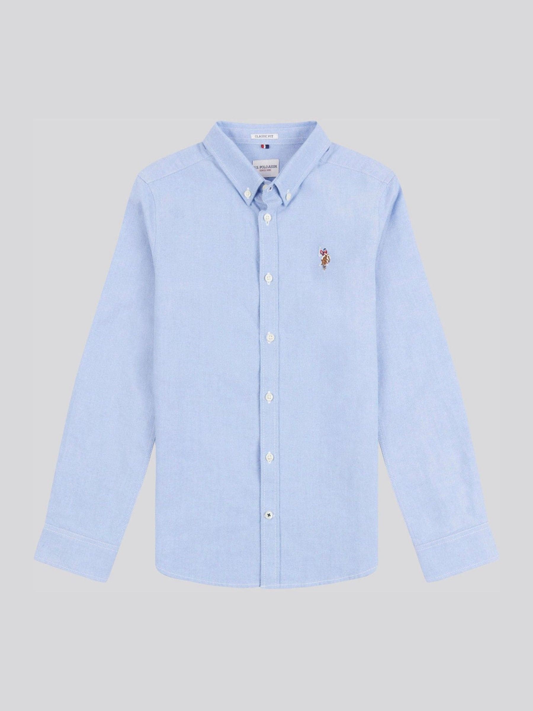 Dsiney Kidz - U.S. Polo Assn. Blue Boys Peached 100% Cotton Oxford Shirt image 5