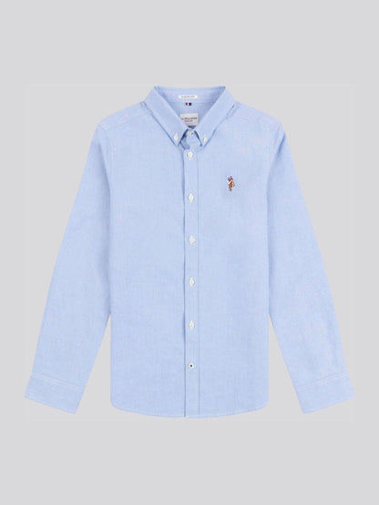 Dsiney Kidz - U.S. Polo Assn. Blue Boys Peached 100% Cotton Oxford Shirt image 5