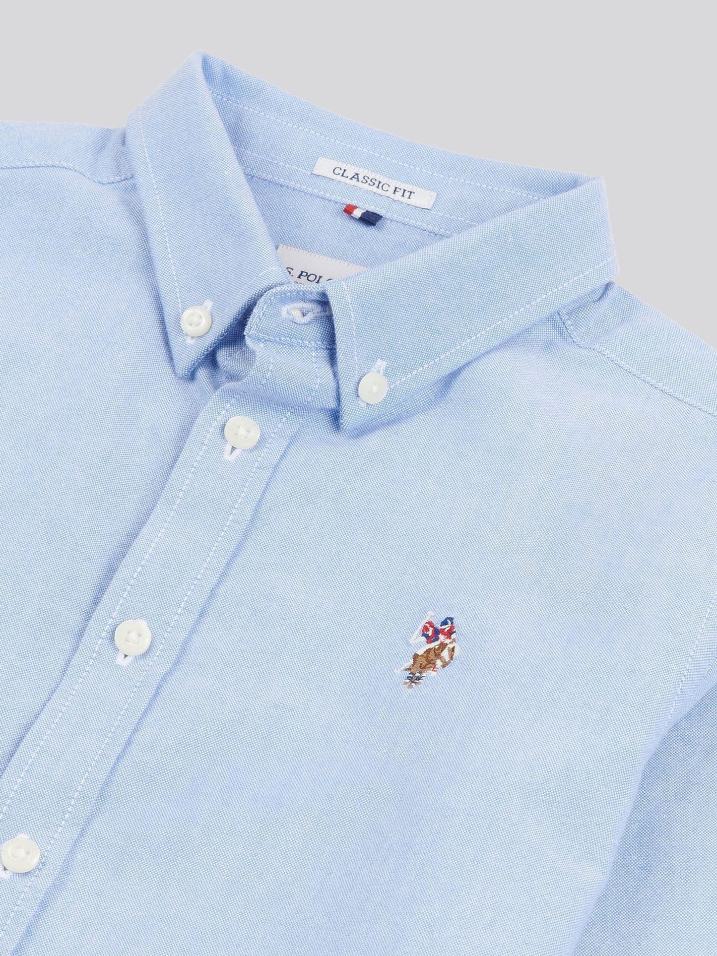 Dsiney Kidz - U.S. Polo Assn. Blue Boys Peached 100% Cotton Oxford Shirt image 7