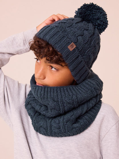 Dsiney Kidz - Navy Blue Cable Knit Pom Hat (1-16yrs) image 2