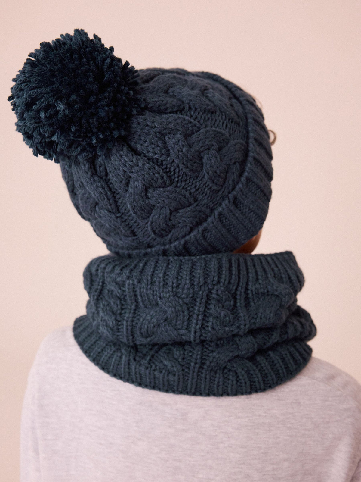 Dsiney Kidz - Navy Blue Cable Knit Pom Hat (1-16yrs) image 3
