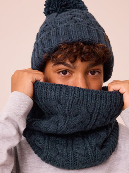 Dsiney Kidz - Navy Blue Cable Knit Pom Hat (1-16yrs) image 4