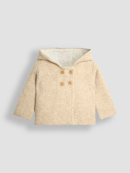 Dsiney Kidz - JoJo Maman Bébé Natural Bear Hooded Baby Cardigan image 1