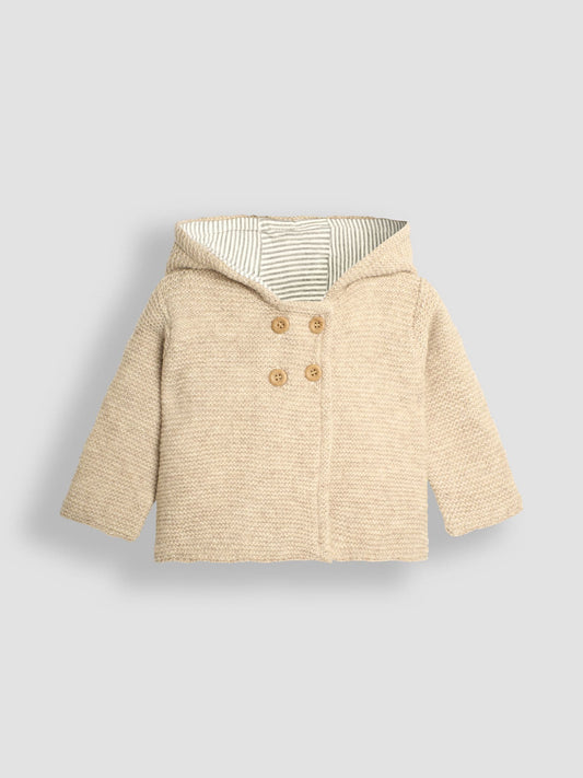 Dsiney Kidz - JoJo Maman Bébé Natural Bear Hooded Baby Cardigan image 1