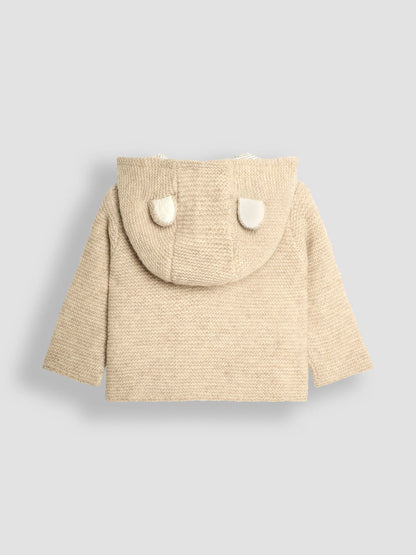 Dsiney Kidz - JoJo Maman Bébé Natural Bear Hooded Baby Cardigan image 2