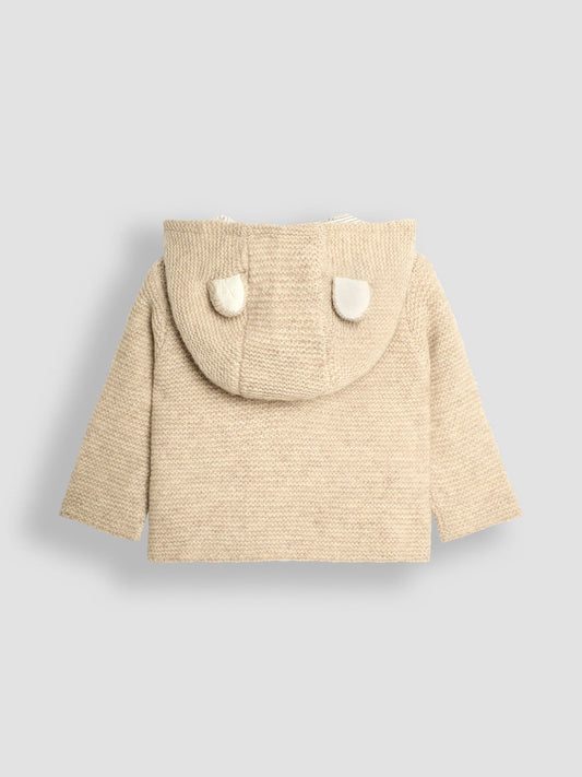 Dsiney Kidz - JoJo Maman Bébé Natural Bear Hooded Baby Cardigan image 2