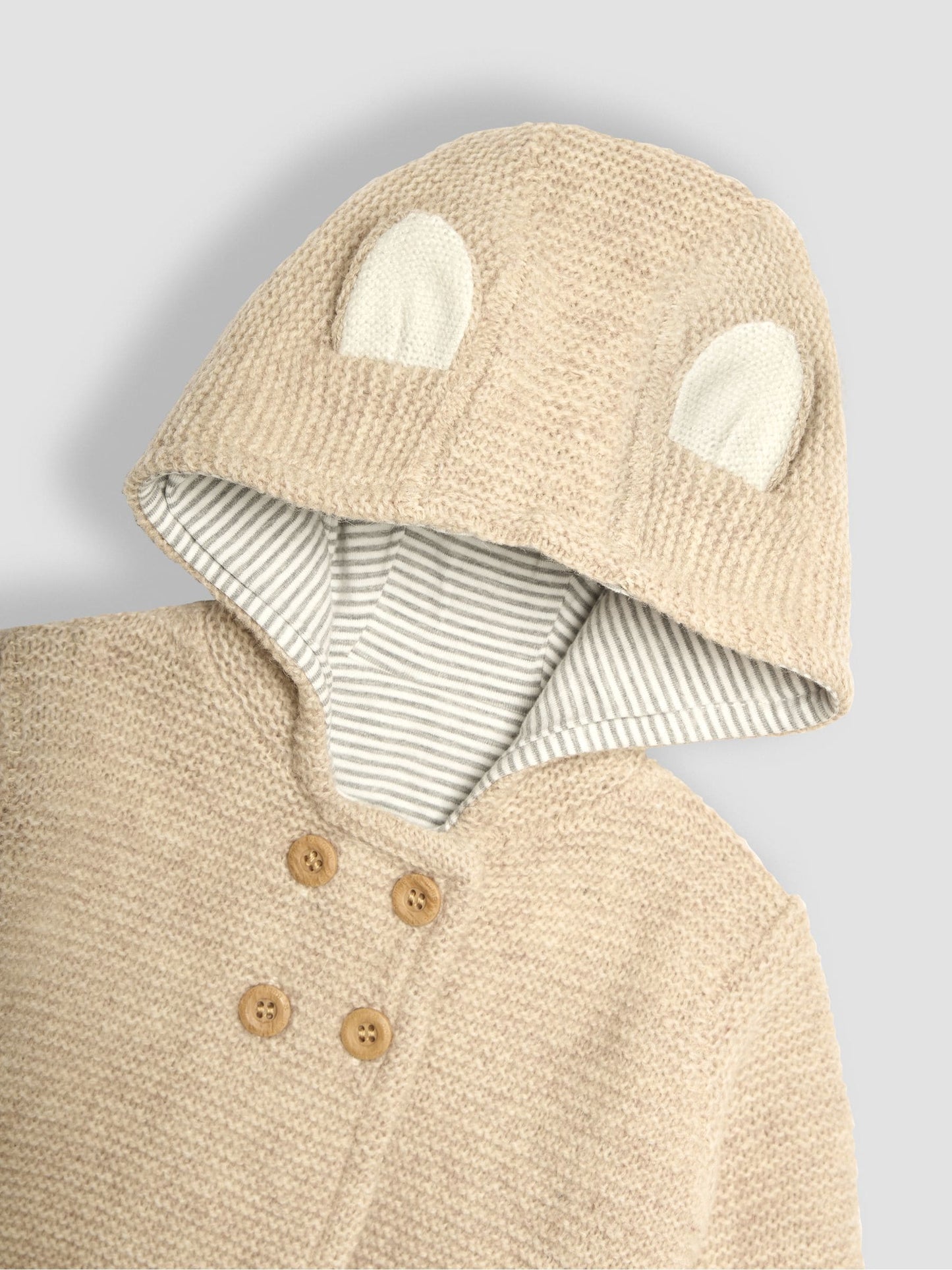 Dsiney Kidz - JoJo Maman Bébé Natural Bear Hooded Baby Cardigan image 3
