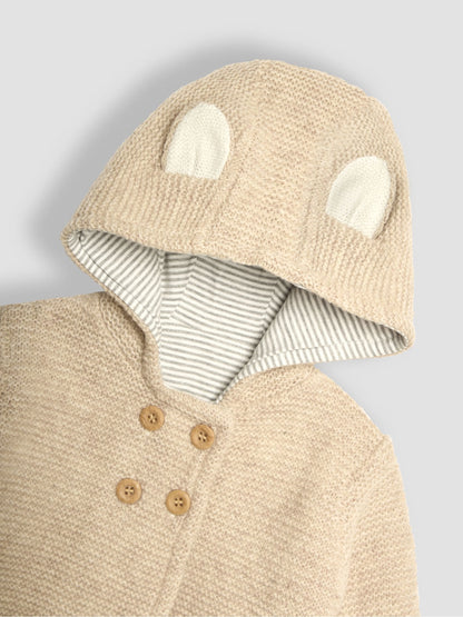 Dsiney Kidz - JoJo Maman Bébé Natural Bear Hooded Baby Cardigan image 3