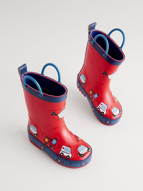Red Transport Handle Pull On Wellies image 1