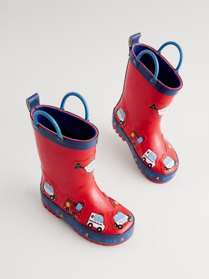 Red Transport Handle Pull On Wellies image 1