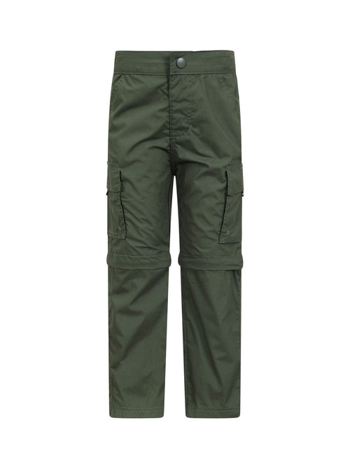 Mountain Warehouse Green Active Kids Quick Drying Zip Off Trousers image 1