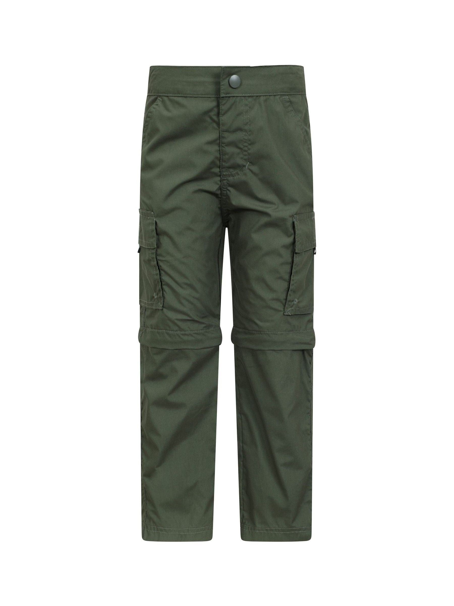 Mountain Warehouse Green Active Kids Quick Drying Zip Off Trousers image 1