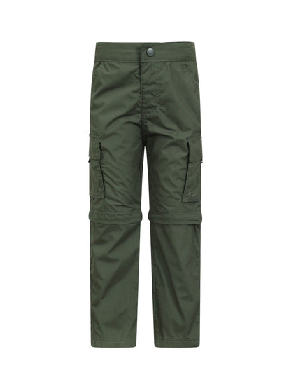 Mountain Warehouse Green Active Kids Quick Drying Zip Off Trousers image 1