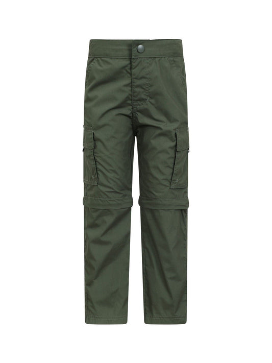 Mountain Warehouse Green Active Kids Quick Drying Zip Off Trousers image 1