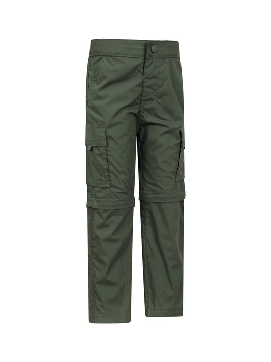 Mountain Warehouse Green Active Kids Quick Drying Zip Off Trousers image 2