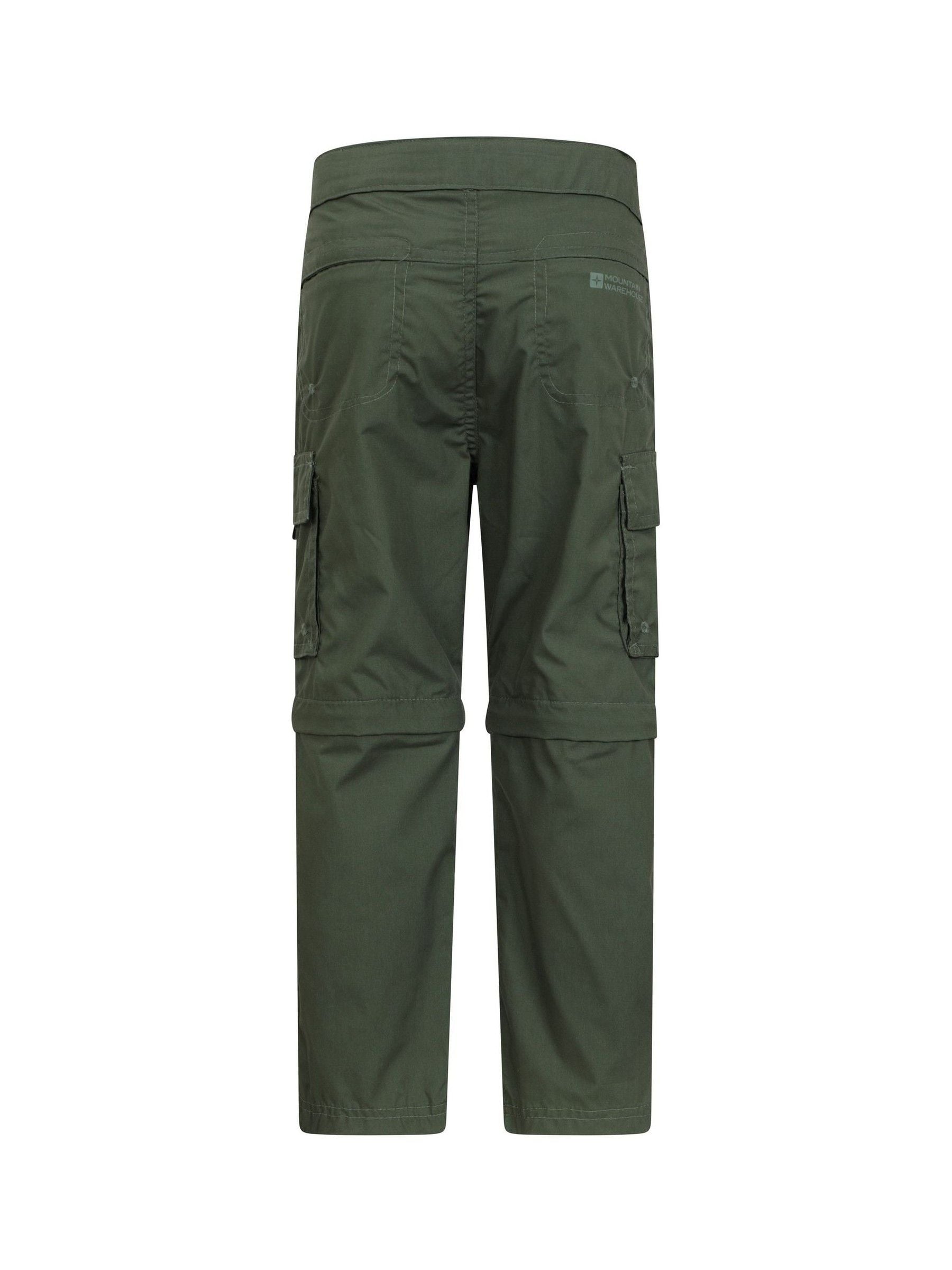 Mountain Warehouse Green Active Kids Quick Drying Zip Off Trousers image 3