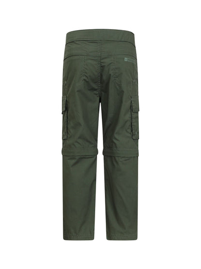 Mountain Warehouse Green Active Kids Quick Drying Zip Off Trousers image 3