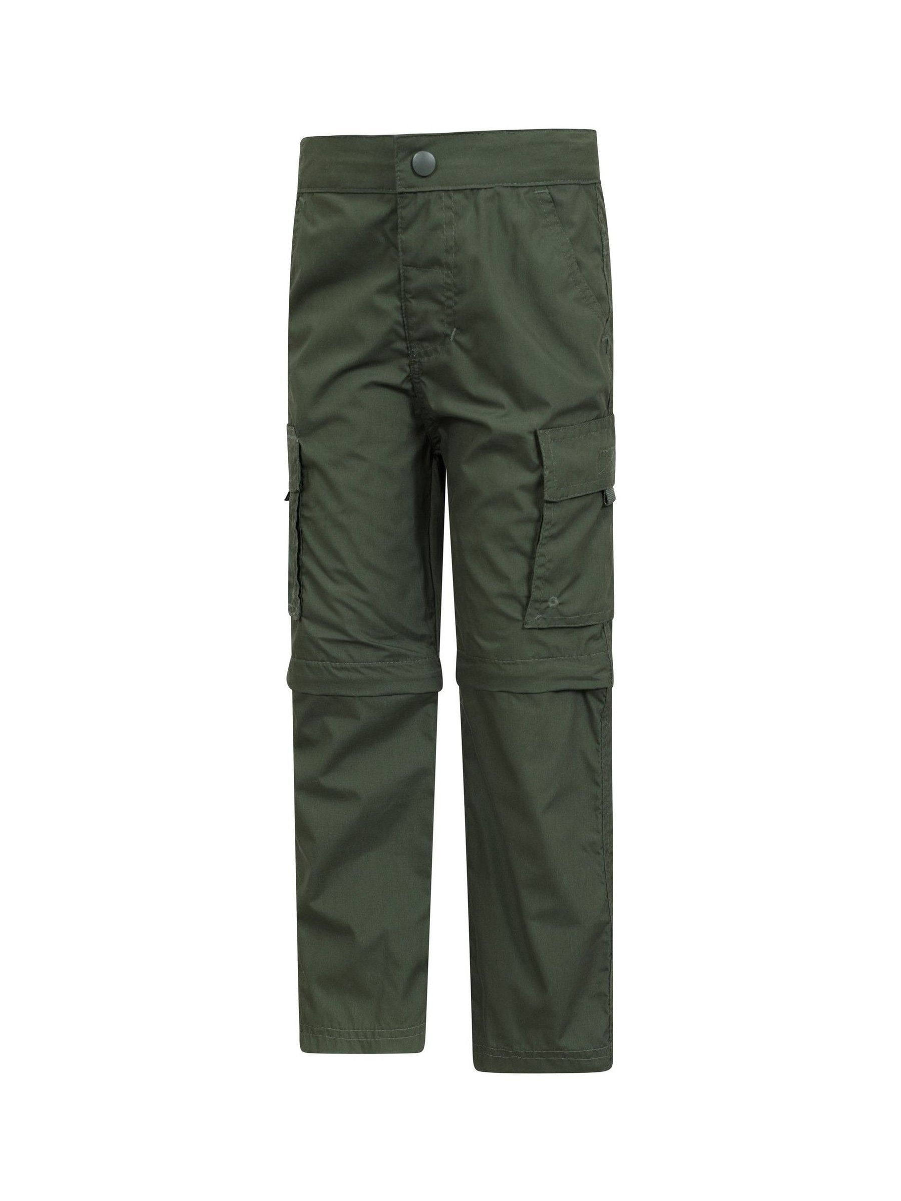 Mountain Warehouse Green Active Kids Quick Drying Zip Off Trousers image 4