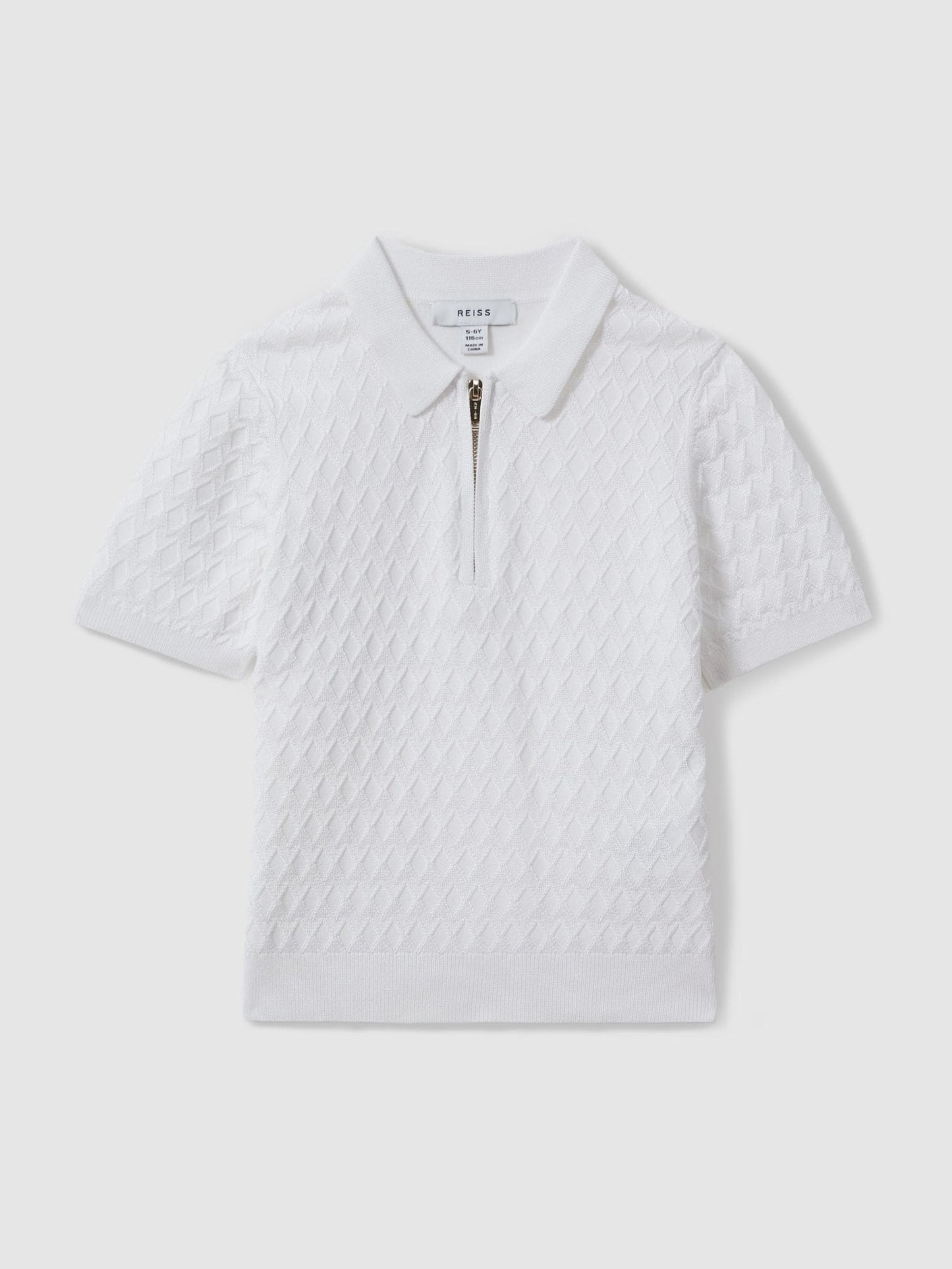 Dsiney Kidz - Reiss White Rizzo 3-9 yrs Half-Zip Knitted Polo Shirt image 2