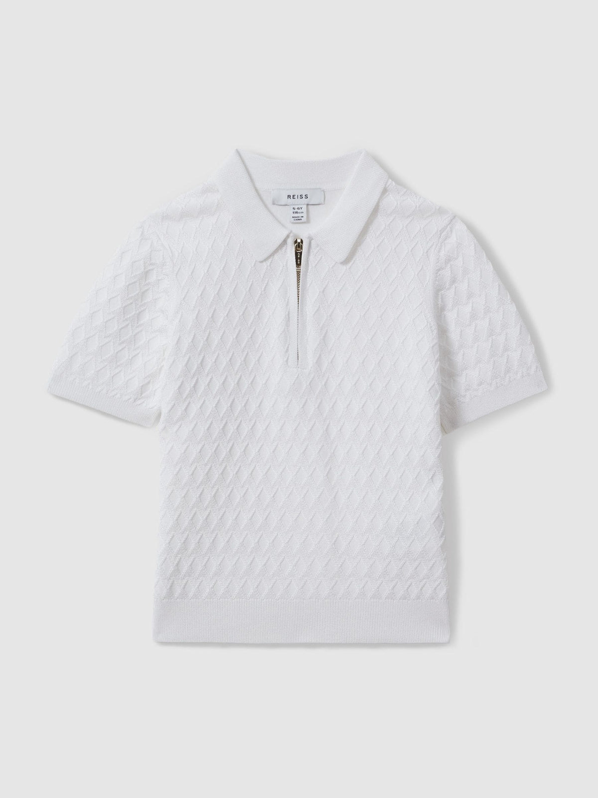 Dsiney Kidz - Reiss White Rizzo 3-9 yrs Half-Zip Knitted Polo Shirt image 2
