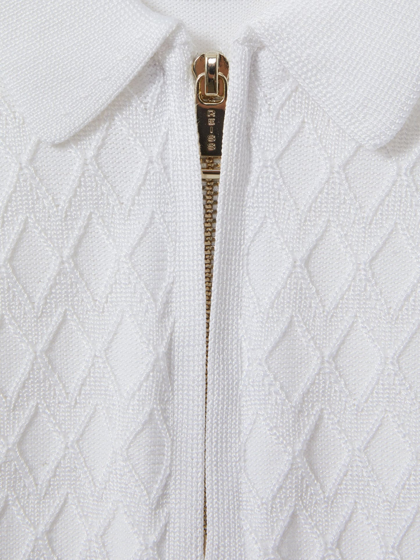 Dsiney Kidz - Reiss White Rizzo 3-9 yrs Half-Zip Knitted Polo Shirt image 4