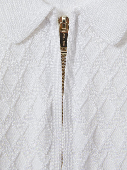 Dsiney Kidz - Reiss White Rizzo 3-9 yrs Half-Zip Knitted Polo Shirt image 4