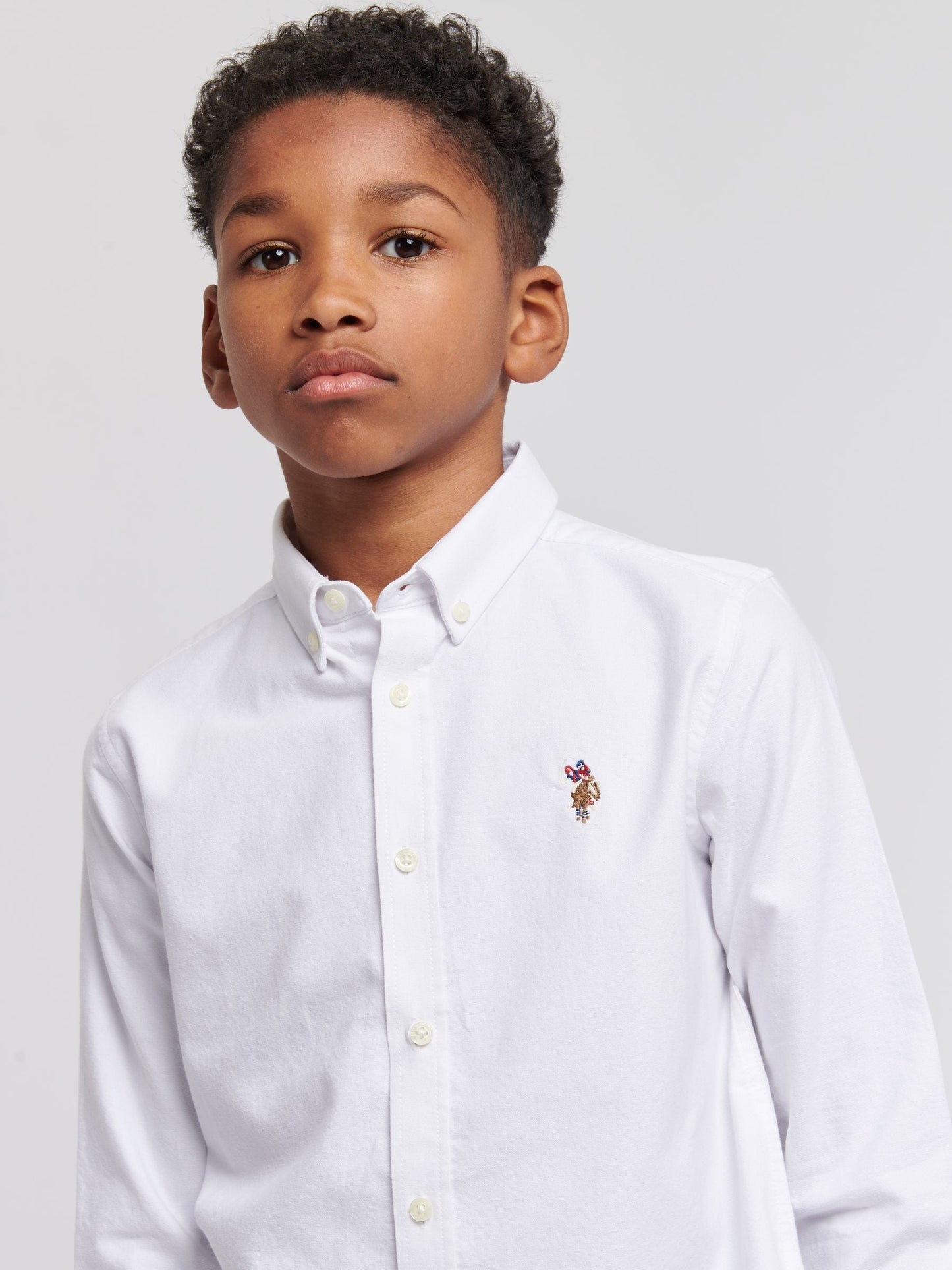Dsiney Kidz - U.S. Polo Assn. White Peached Boys Oxford 100% Cotton Shirt image 2