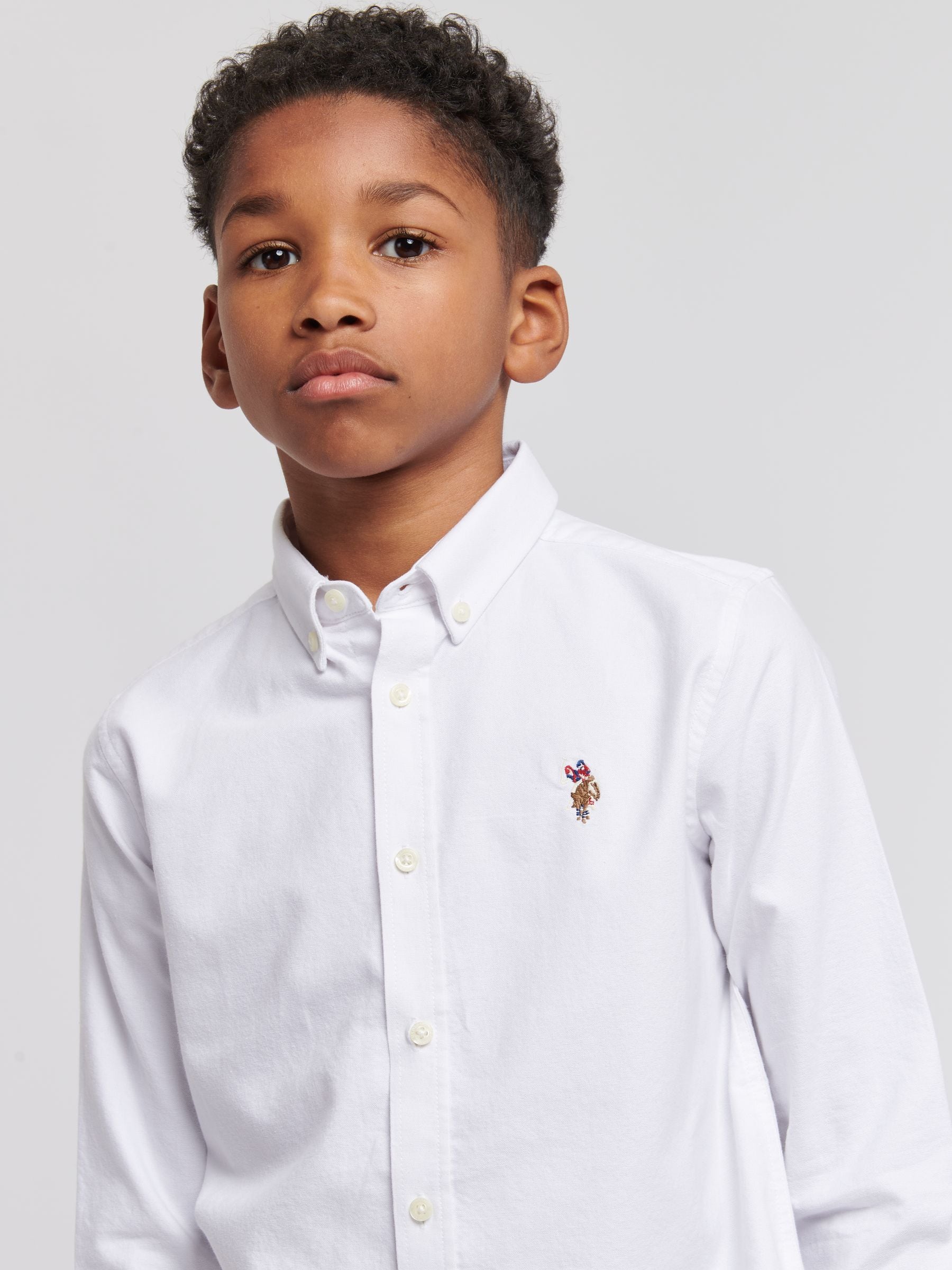 Dsiney Kidz - U.S. Polo Assn. White Peached Boys Oxford 100% Cotton Shirt image 2
