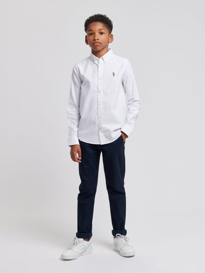 Dsiney Kidz - U.S. Polo Assn. White Peached Boys Oxford 100% Cotton Shirt image 4