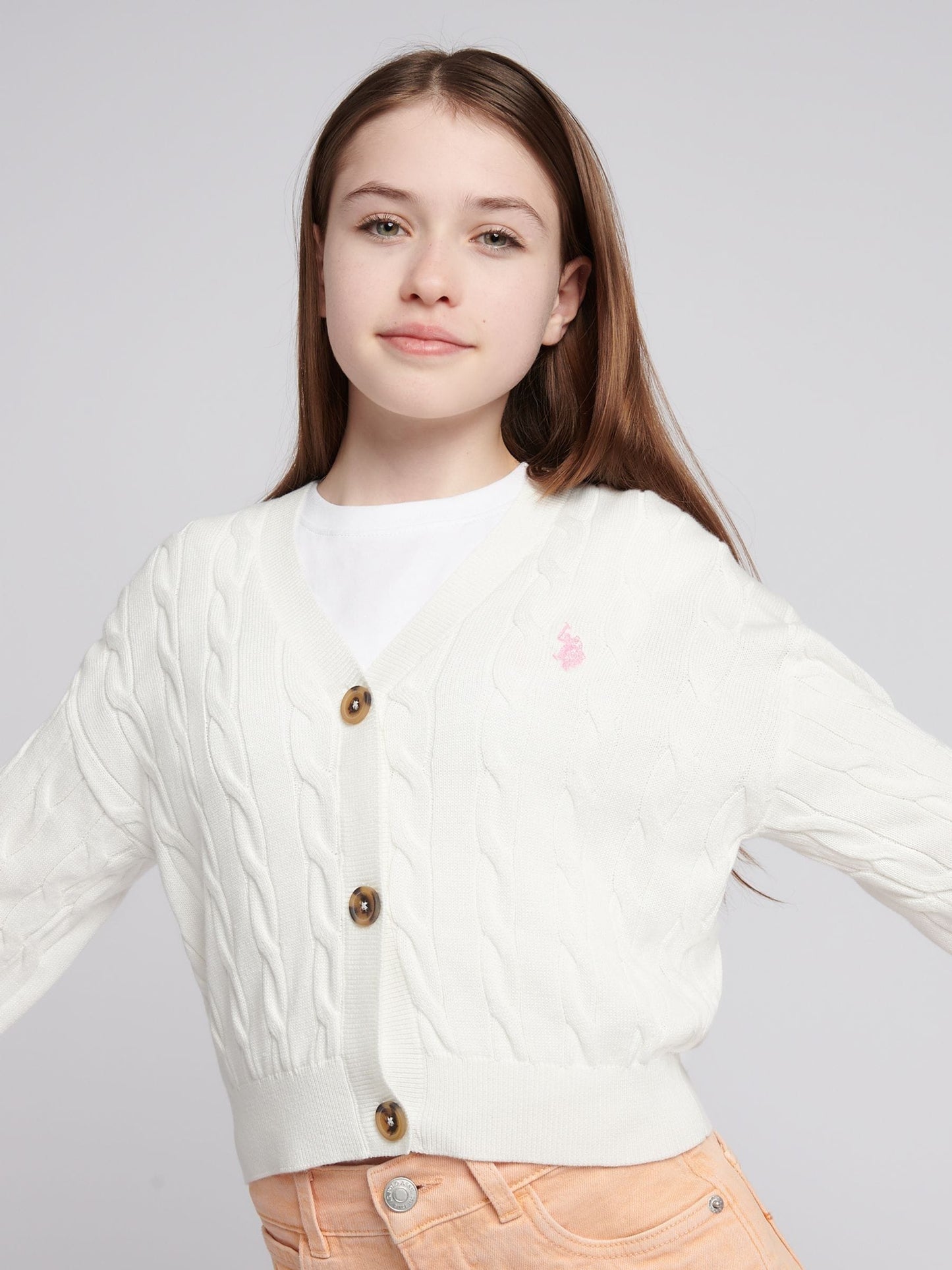 Dsiney Kidz - U.S. Polo Assn. Natural Marshmallow Cardigan image 2