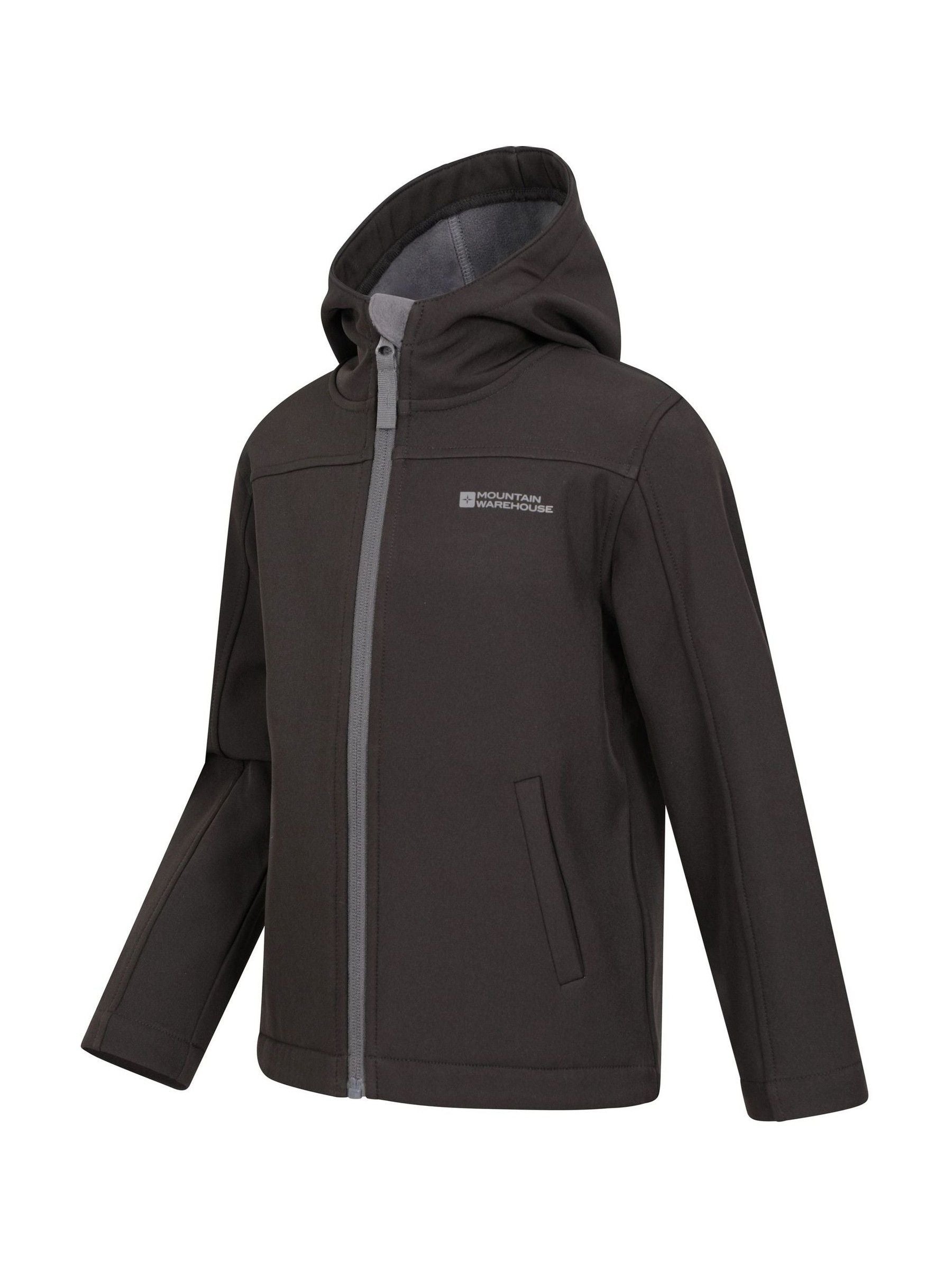 Dsiney Kidz - Mountain Warehouse Black Exodus Kids Water Resistant Softshell Jacket image 1