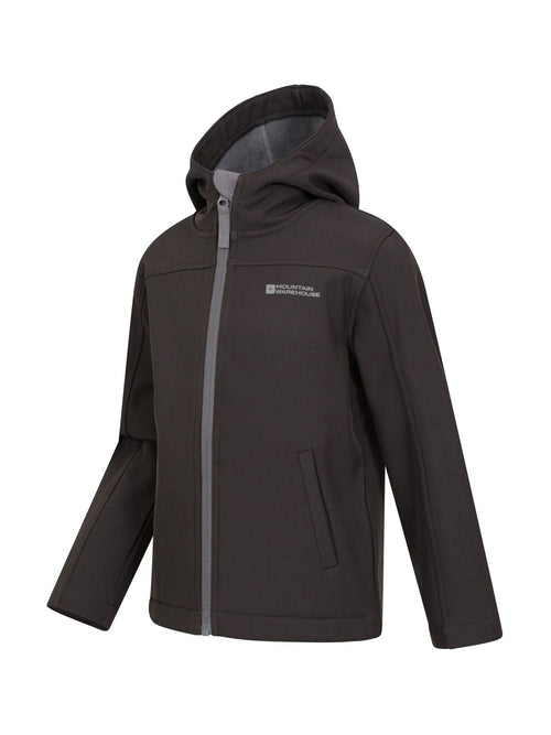 Dsiney Kidz - Mountain Warehouse Black Exodus Kids Water Resistant Softshell Jacket image 1