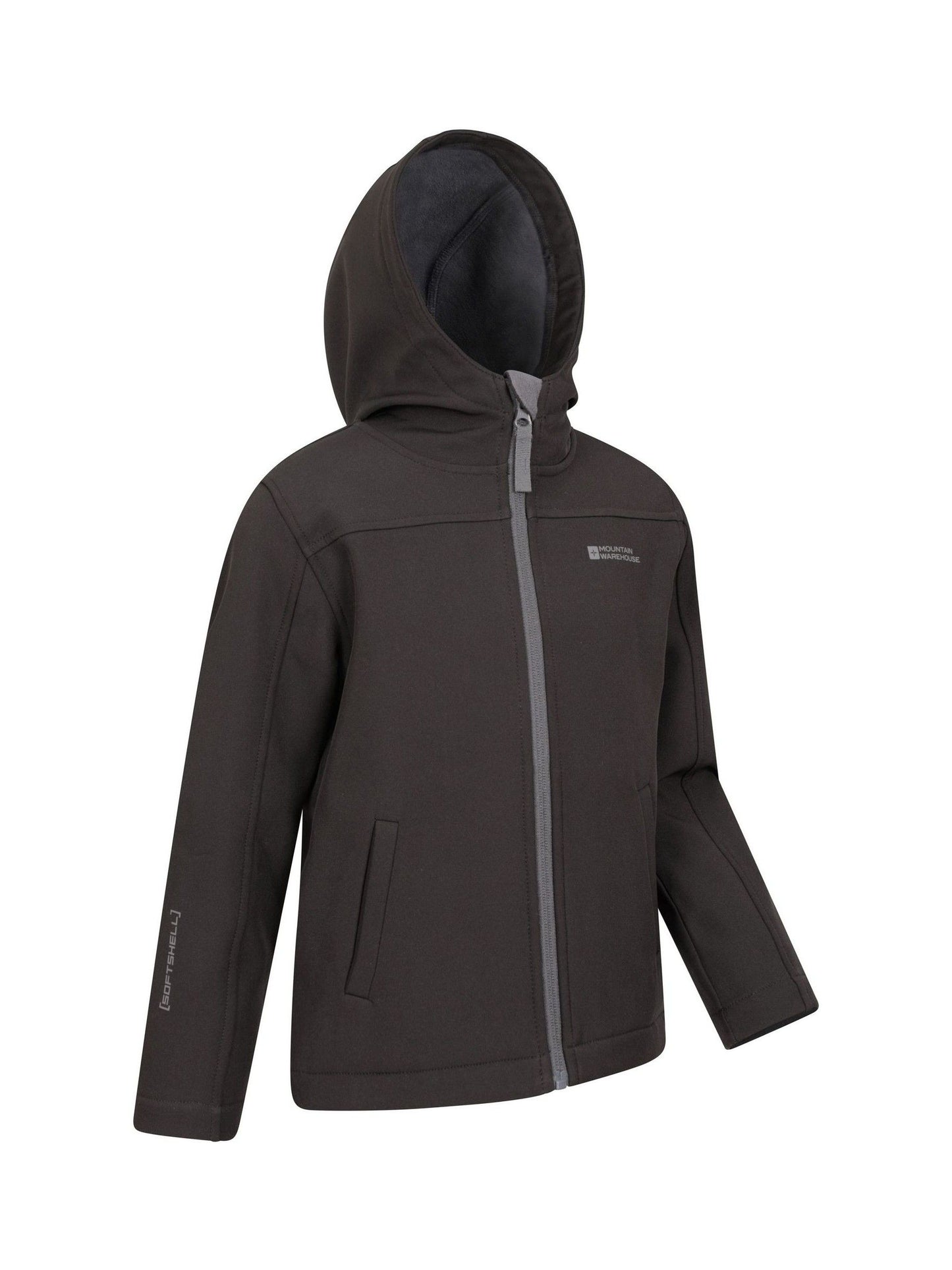 Dsiney Kidz - Mountain Warehouse Black Exodus Kids Water Resistant Softshell Jacket image 2