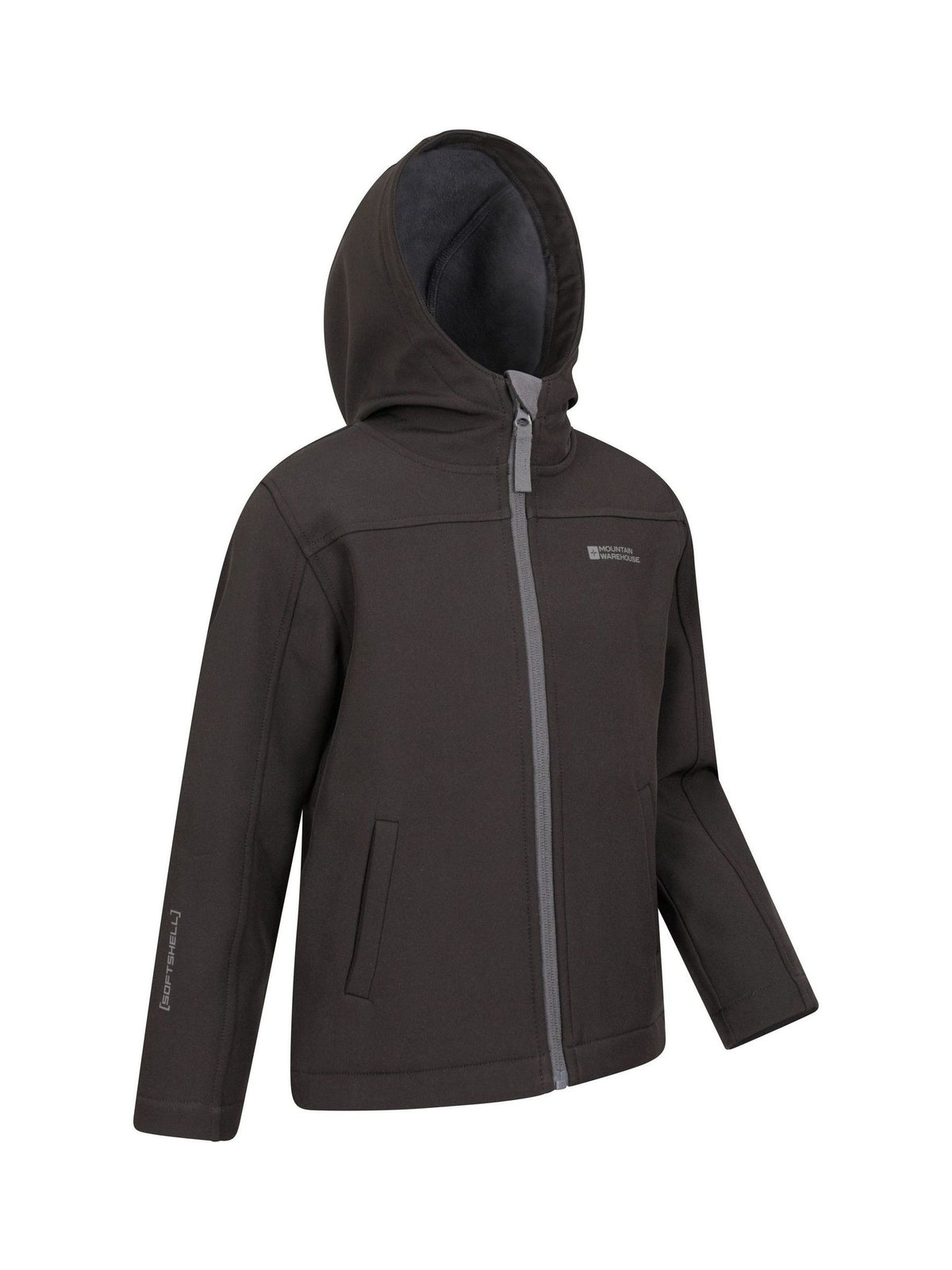 Dsiney Kidz - Mountain Warehouse Black Exodus Kids Water Resistant Softshell Jacket image 2