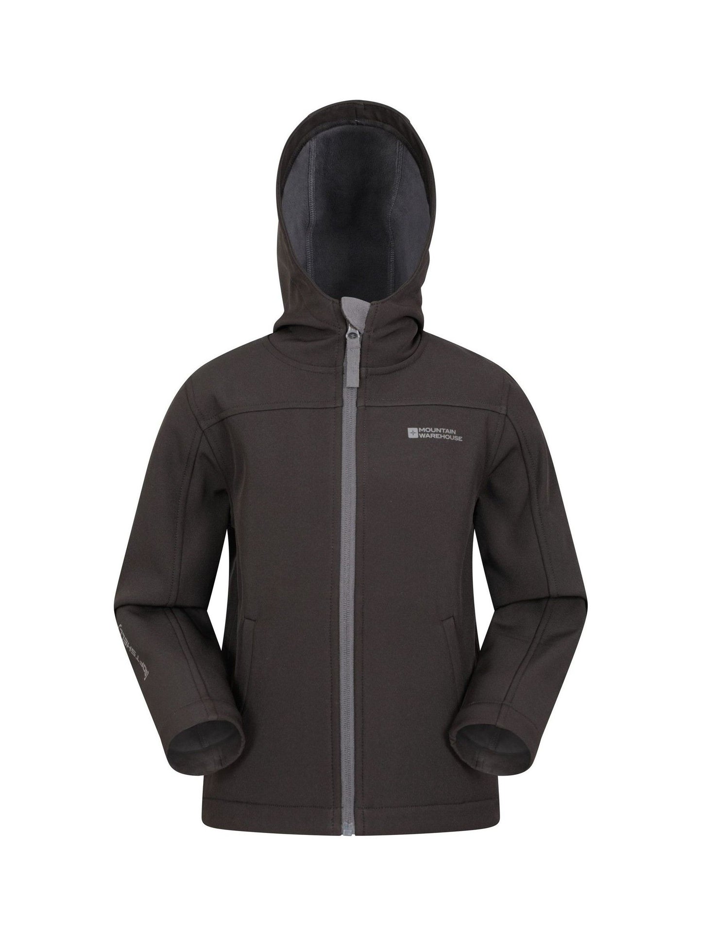 Dsiney Kidz - Mountain Warehouse Black Exodus Kids Water Resistant Softshell Jacket image 4
