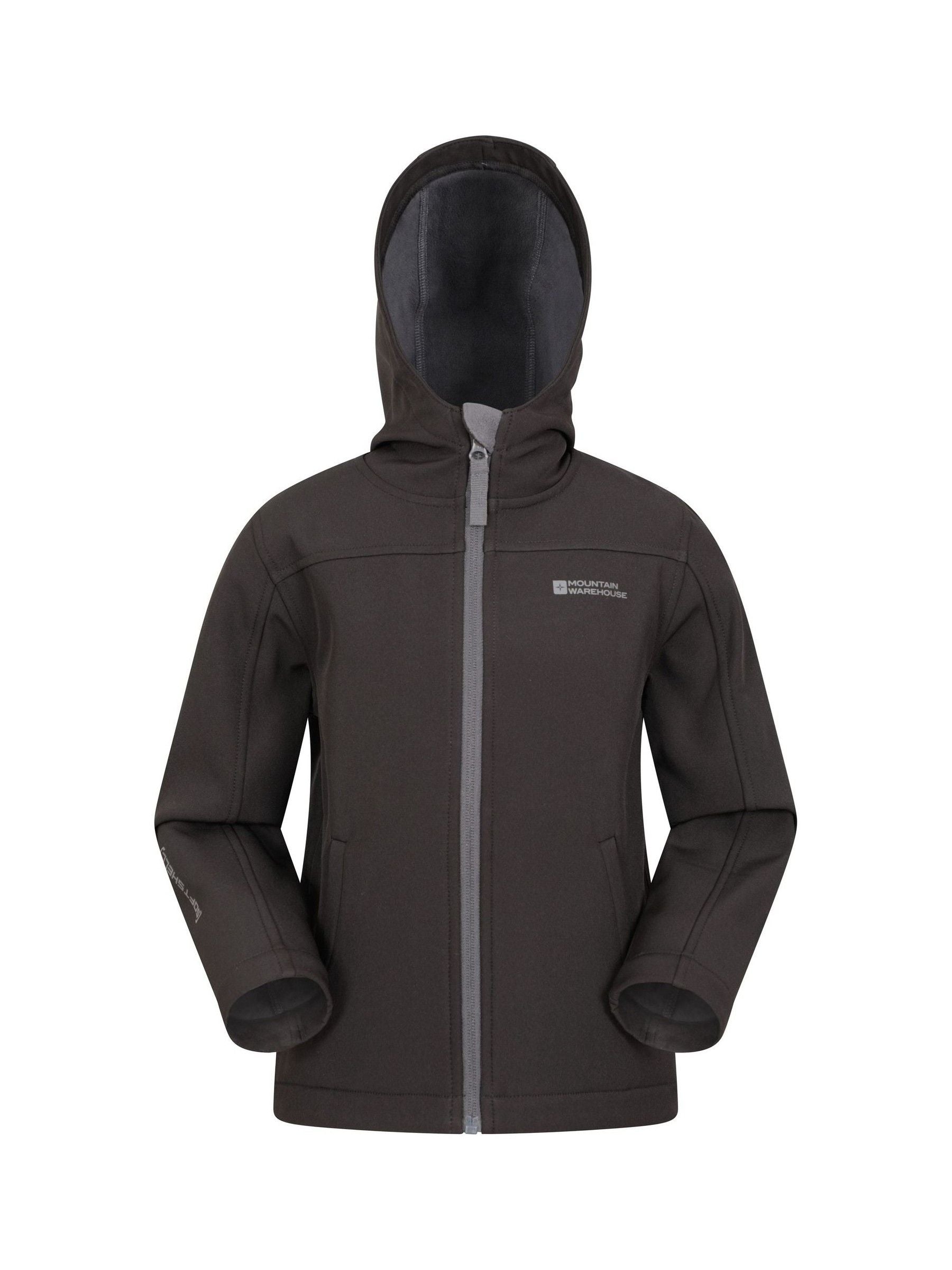 Dsiney Kidz - Mountain Warehouse Black Exodus Kids Water Resistant Softshell Jacket image 4