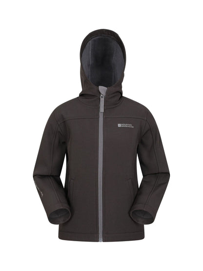 Dsiney Kidz - Mountain Warehouse Black Exodus Kids Water Resistant Softshell Jacket image 4