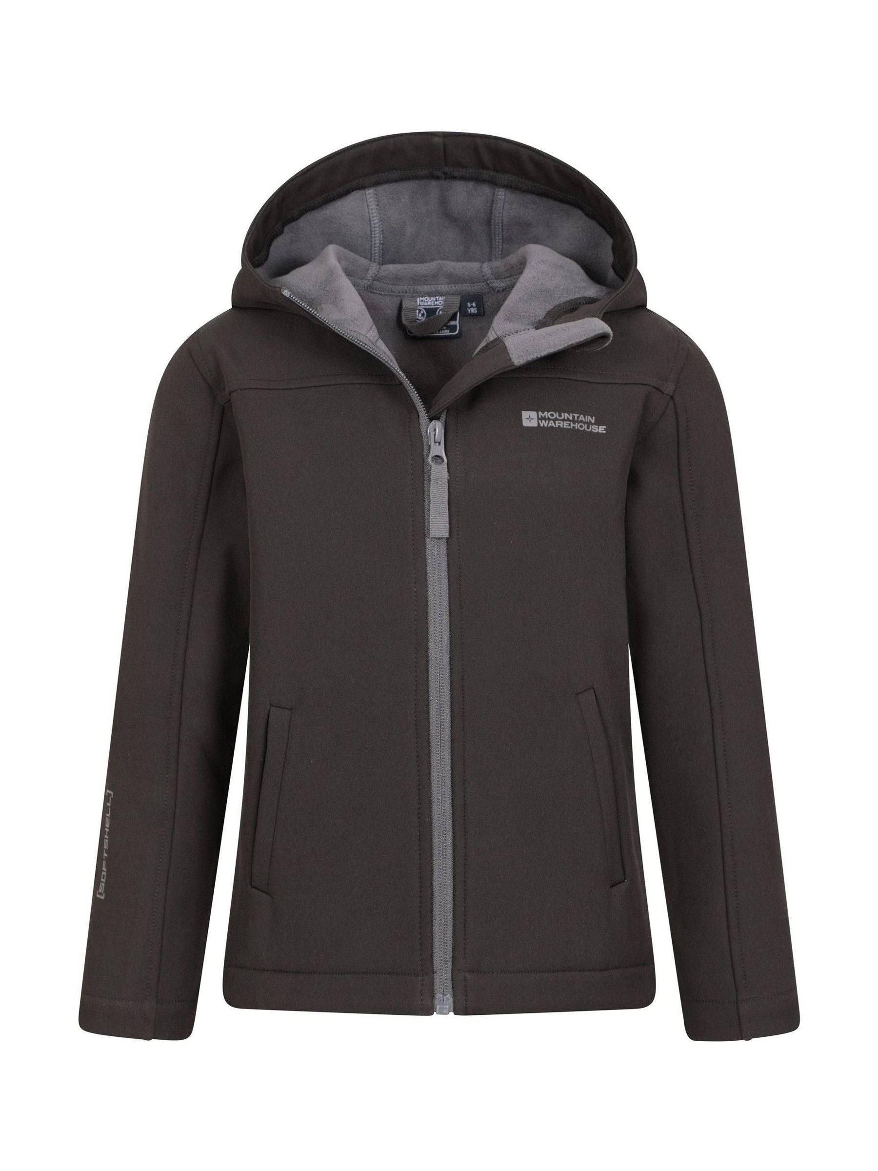 Dsiney Kidz - Mountain Warehouse Black Exodus Kids Water Resistant Softshell Jacket image 5