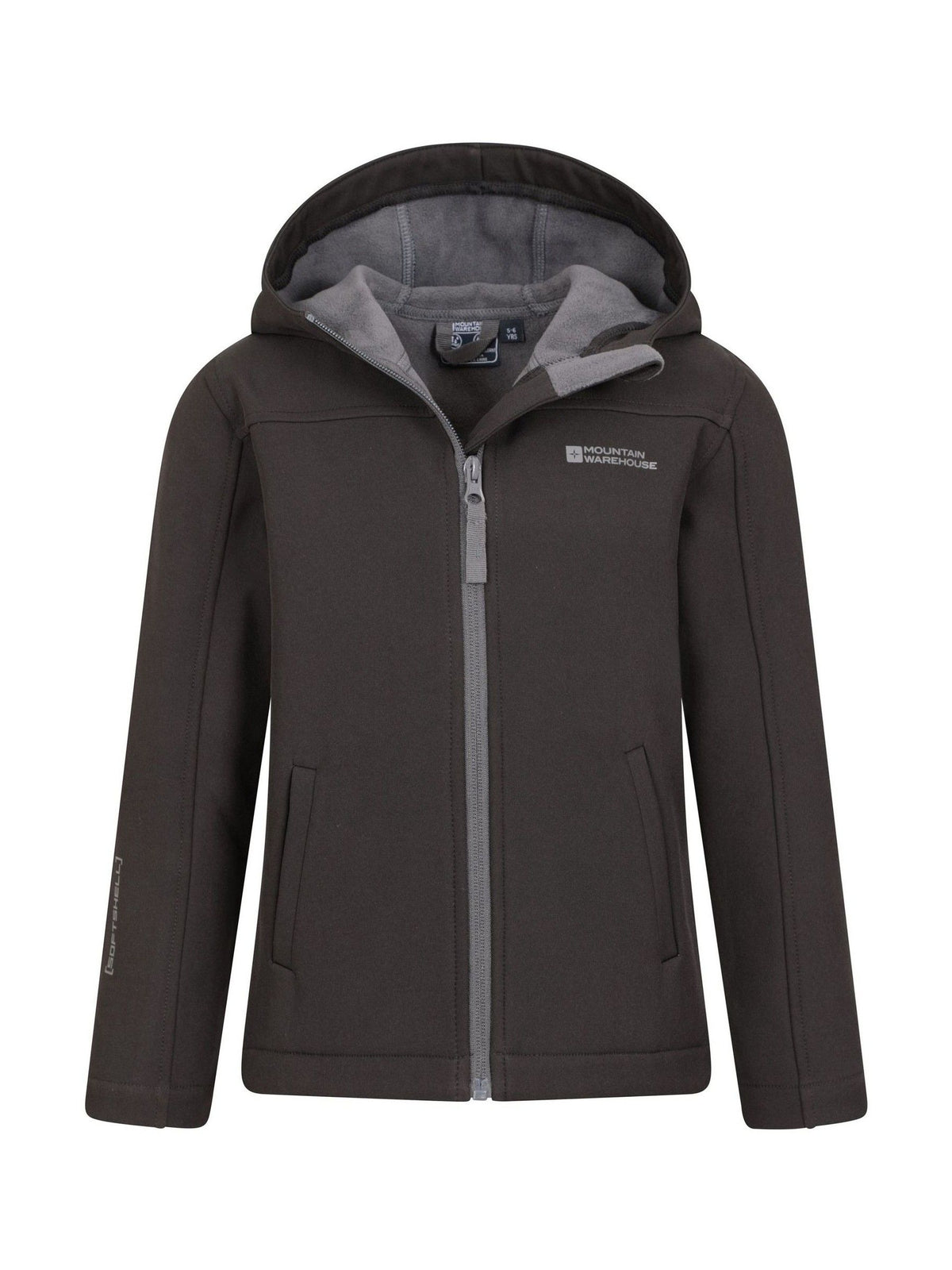Dsiney Kidz - Mountain Warehouse Black Exodus Kids Water Resistant Softshell Jacket image 5