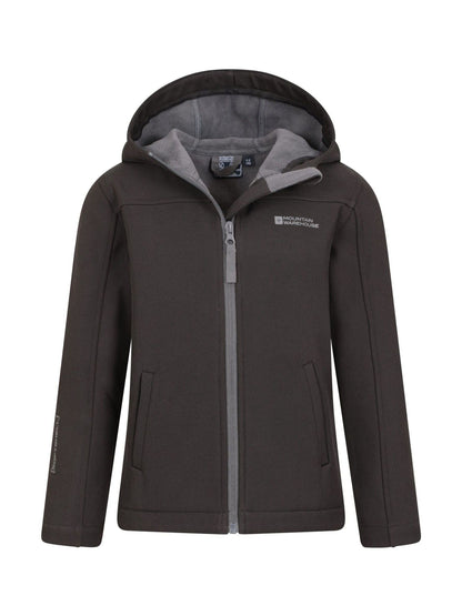 Dsiney Kidz - Mountain Warehouse Black Exodus Kids Water Resistant Softshell Jacket image 5