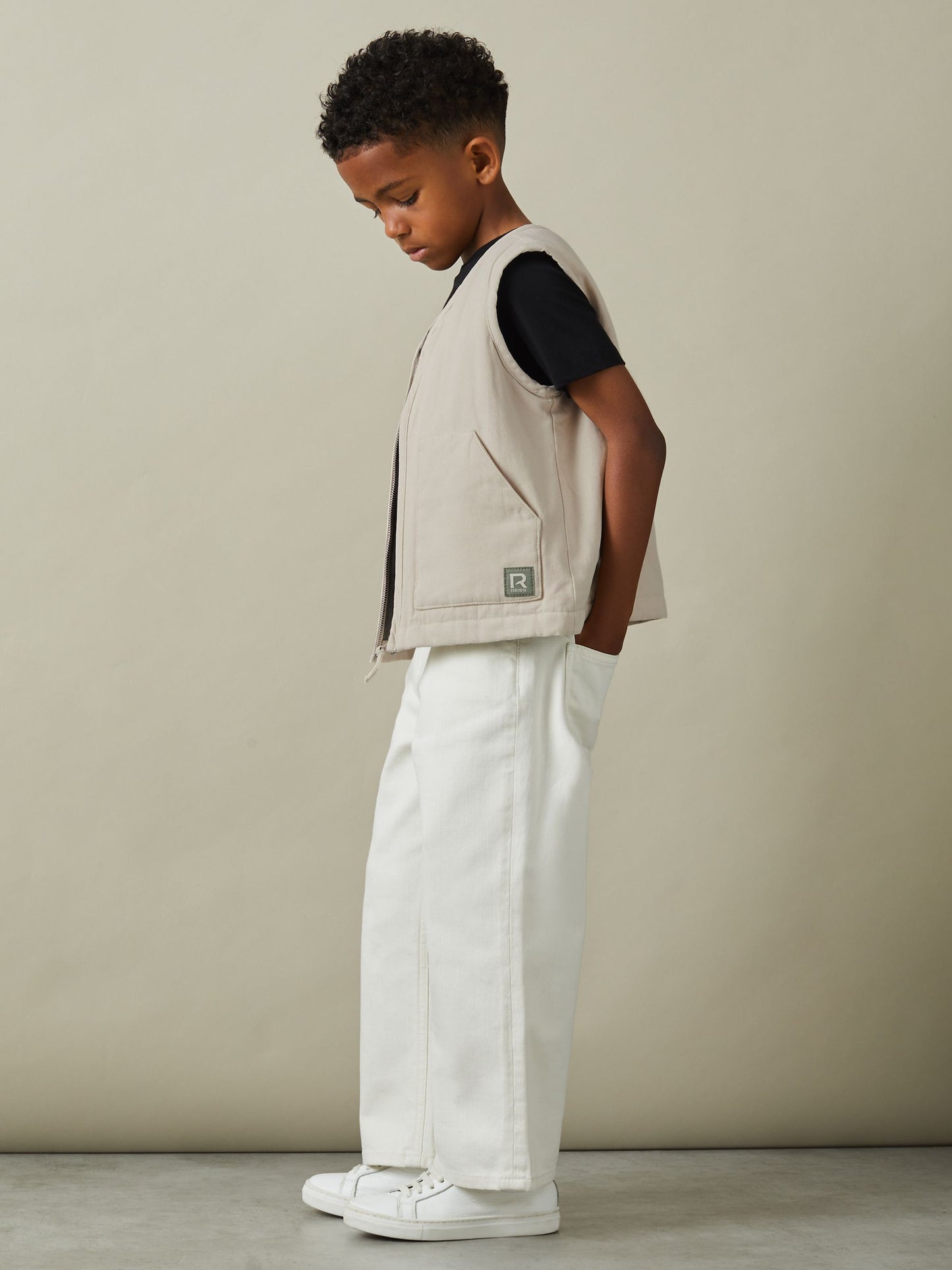 Dsiney Kidz - Reiss Off White Hayes 3-9 yrs Cotton Quilted Gilet image 1